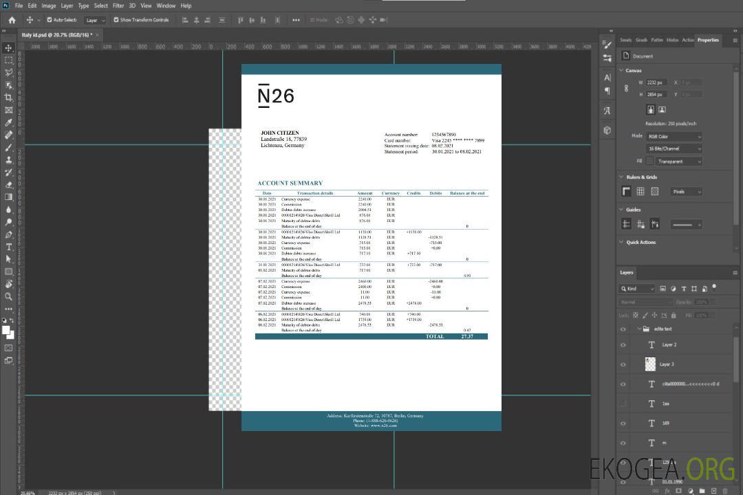 Allemagne Banque N26 Mot template